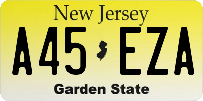 NJ license plate A45EZA