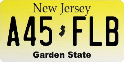 NJ license plate A45FLB