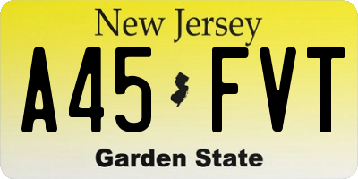 NJ license plate A45FVT
