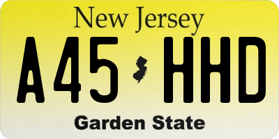 NJ license plate A45HHD