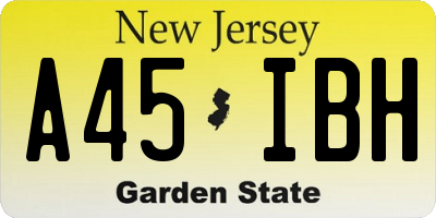 NJ license plate A45IBH
