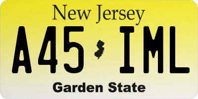 NJ license plate A45IML