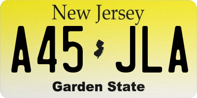 NJ license plate A45JLA