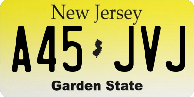 NJ license plate A45JVJ