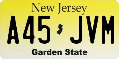 NJ license plate A45JVM