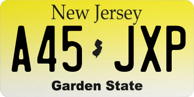NJ license plate A45JXP