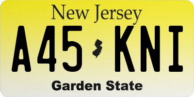 NJ license plate A45KNI