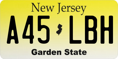 NJ license plate A45LBH
