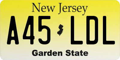 NJ license plate A45LDL