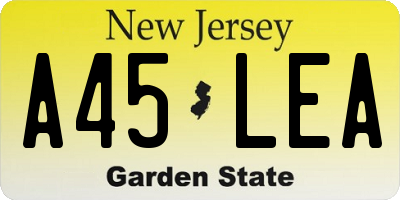 NJ license plate A45LEA