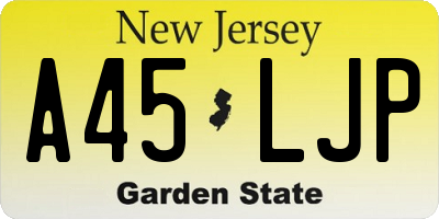 NJ license plate A45LJP
