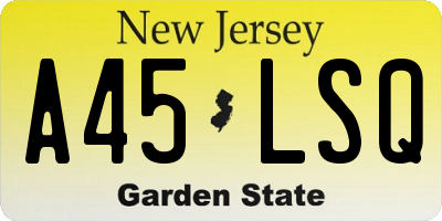 NJ license plate A45LSQ
