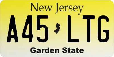 NJ license plate A45LTG