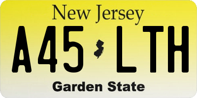 NJ license plate A45LTH