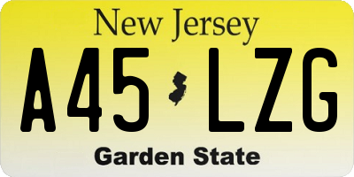 NJ license plate A45LZG