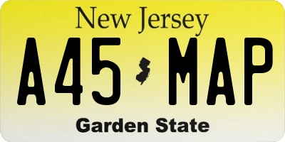 NJ license plate A45MAP