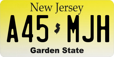 NJ license plate A45MJH
