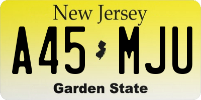 NJ license plate A45MJU
