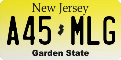 NJ license plate A45MLG