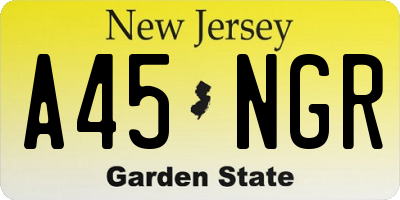 NJ license plate A45NGR