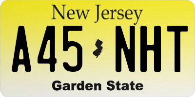 NJ license plate A45NHT
