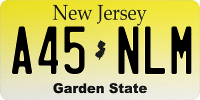 NJ license plate A45NLM