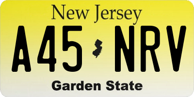 NJ license plate A45NRV