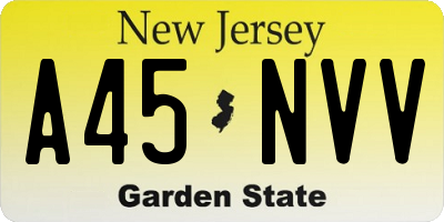 NJ license plate A45NVV