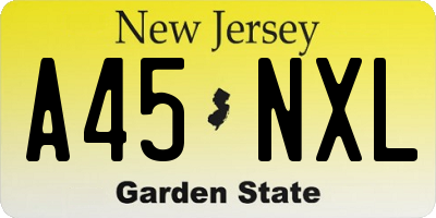 NJ license plate A45NXL