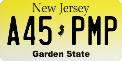 NJ license plate A45PMP