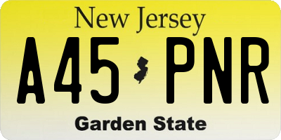 NJ license plate A45PNR