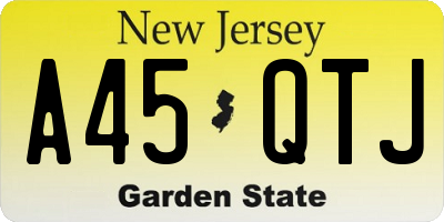 NJ license plate A45QTJ