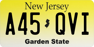 NJ license plate A45QVI