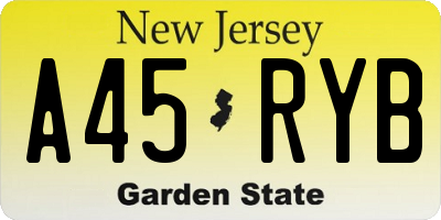 NJ license plate A45RYB