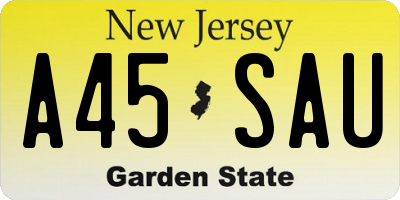 NJ license plate A45SAU