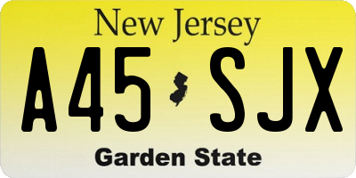 NJ license plate A45SJX