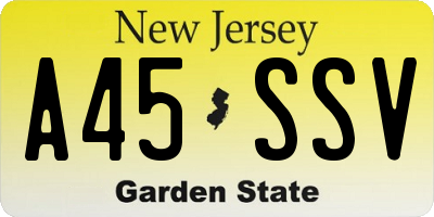NJ license plate A45SSV
