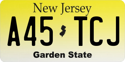 NJ license plate A45TCJ