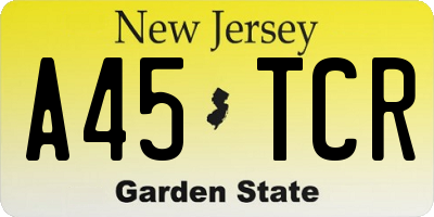 NJ license plate A45TCR