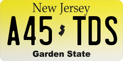 NJ license plate A45TDS