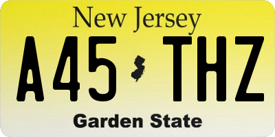 NJ license plate A45THZ