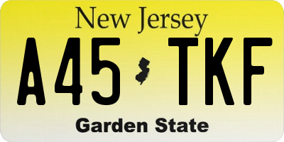 NJ license plate A45TKF