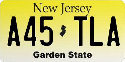 NJ license plate A45TLA