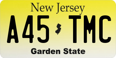 NJ license plate A45TMC