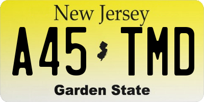 NJ license plate A45TMD