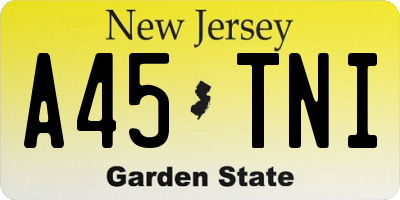 NJ license plate A45TNI