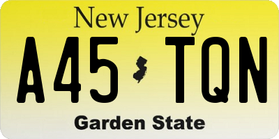 NJ license plate A45TQN