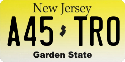NJ license plate A45TRO