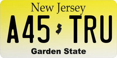 NJ license plate A45TRU
