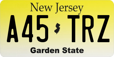NJ license plate A45TRZ